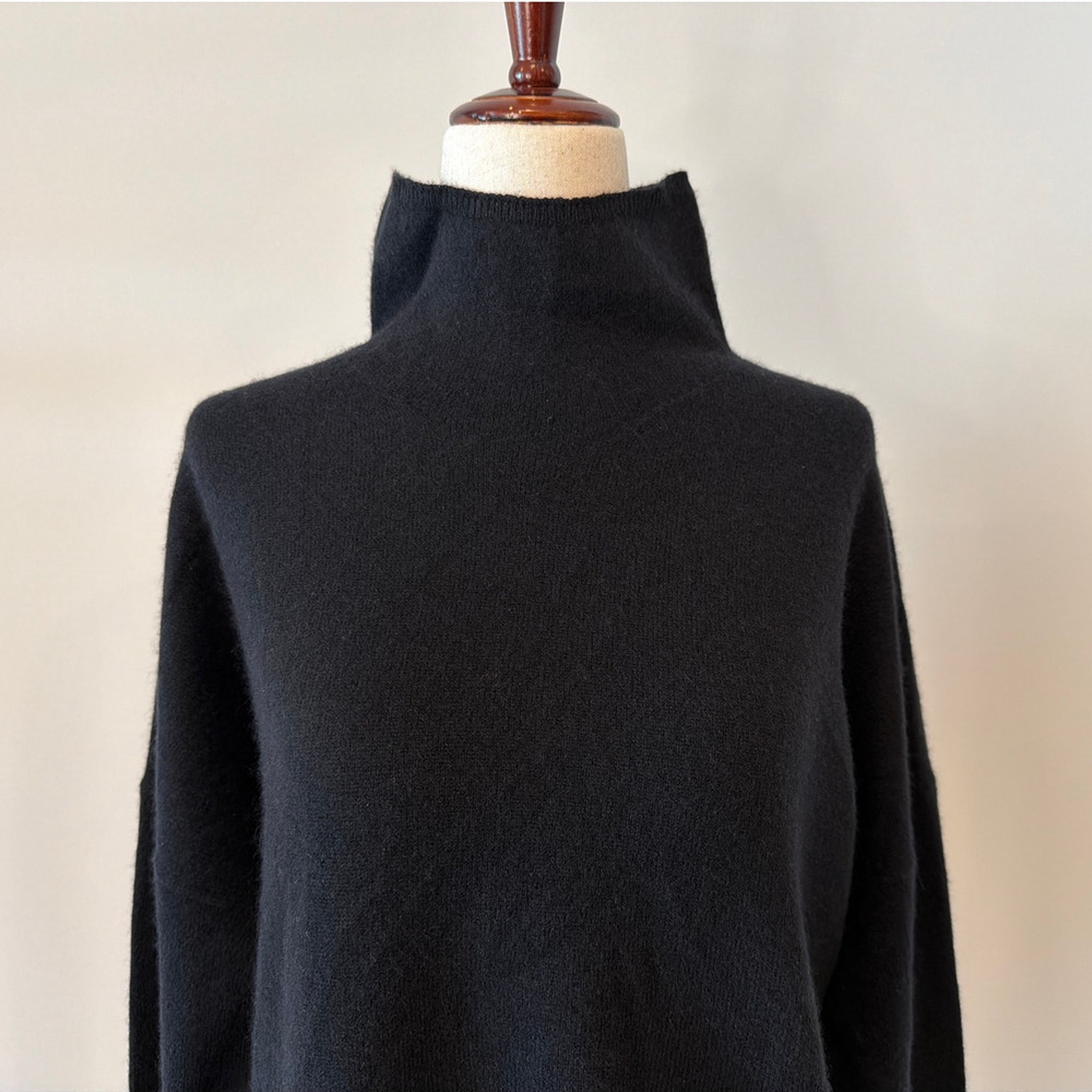 NWOT Nordstrom Cashmere Mock Neck Sweater, Black, Women’s Medium - Picture 2 of 4